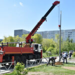 Новые опоры освещения установлены в Заволжье Ульяновска