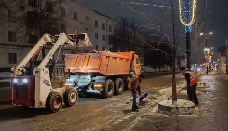 Снег с Московского и Димитровградского шоссе успешно вывезен за ночь