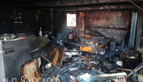 В ульяновском селе Сурское пожар уничтожил хозпостройки: предварительная причина - короткое замыкание