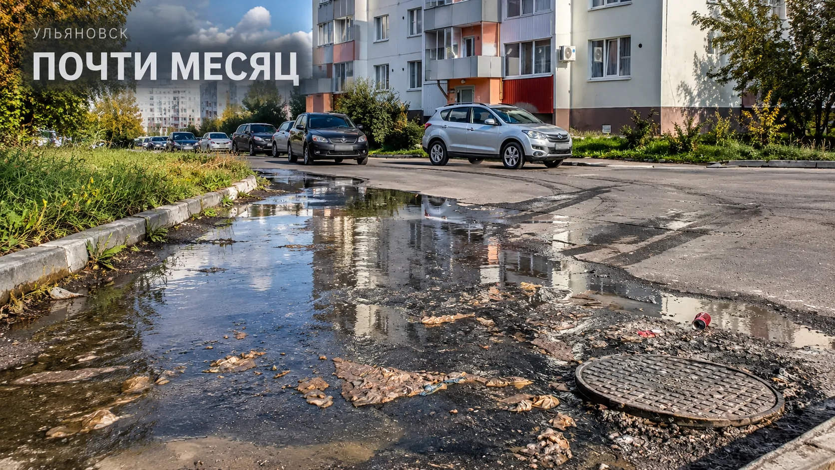 В Ульяновске улицу 154-й Стрелковой дивизии почти месяц заливает нечистотами