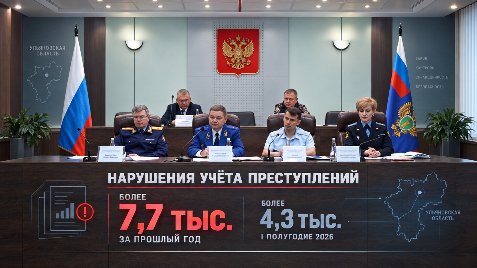 В Ульяновской области силовики пересмотрят подход к учету преступлений из-за тысяч нарушений