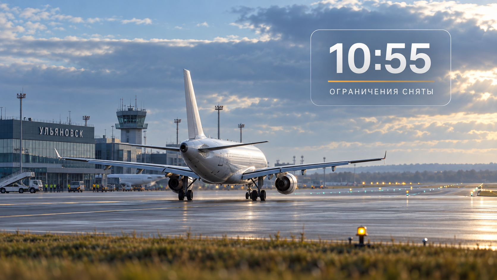 Аэропорт Ульяновска возобновил работу после утренних ограничений полетов