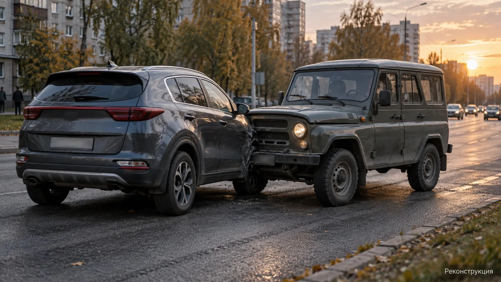 В Заволжском районе после столкновения «УАЗа» и Kia Sportage госпитализировали женщину