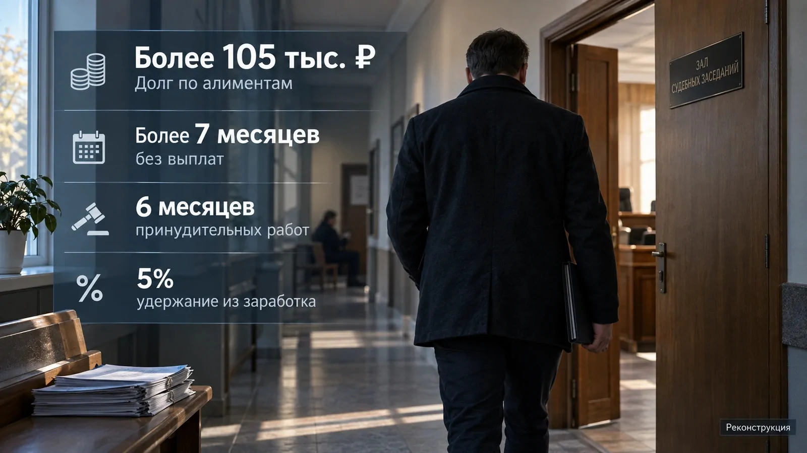 В Барыше суд назначил принудительные работы неплательщику алиментов с долгом свыше 105 тысяч рублей