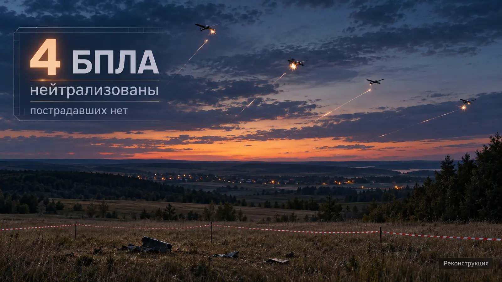 В небе над Ульяновской областью перехвачены четыре беспилотника