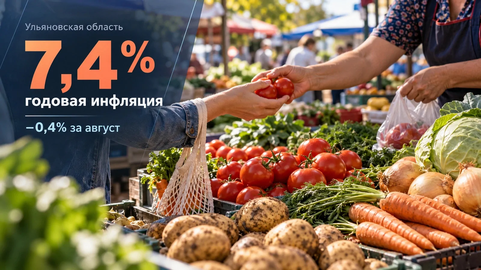 Инфляция в Ульяновской области выросла до 7,4%, несмотря на сезонное снижение цен в августе