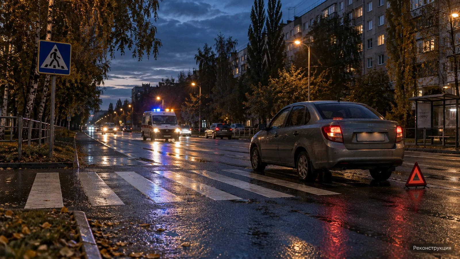 В Заволжском районе Ульяновска отечественная легковушка сбила мужчину на пешеходном переходе