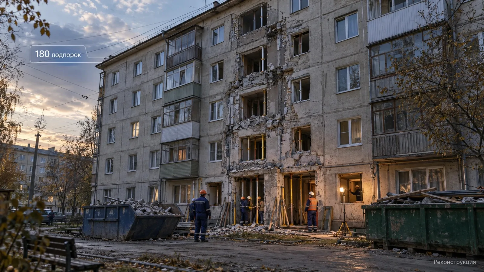 В Ульяновске укрепляют пострадавший от удара БПЛА дом и возвращают коммуникации в жилой квартал