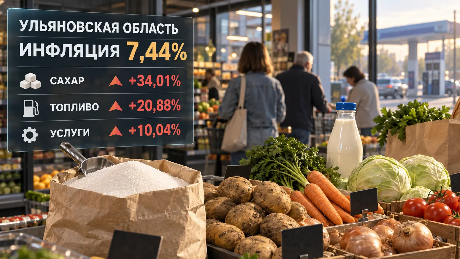Годовая инфляция в Ульяновской области ускорилась до 7,44%: что подорожало сильнее всего