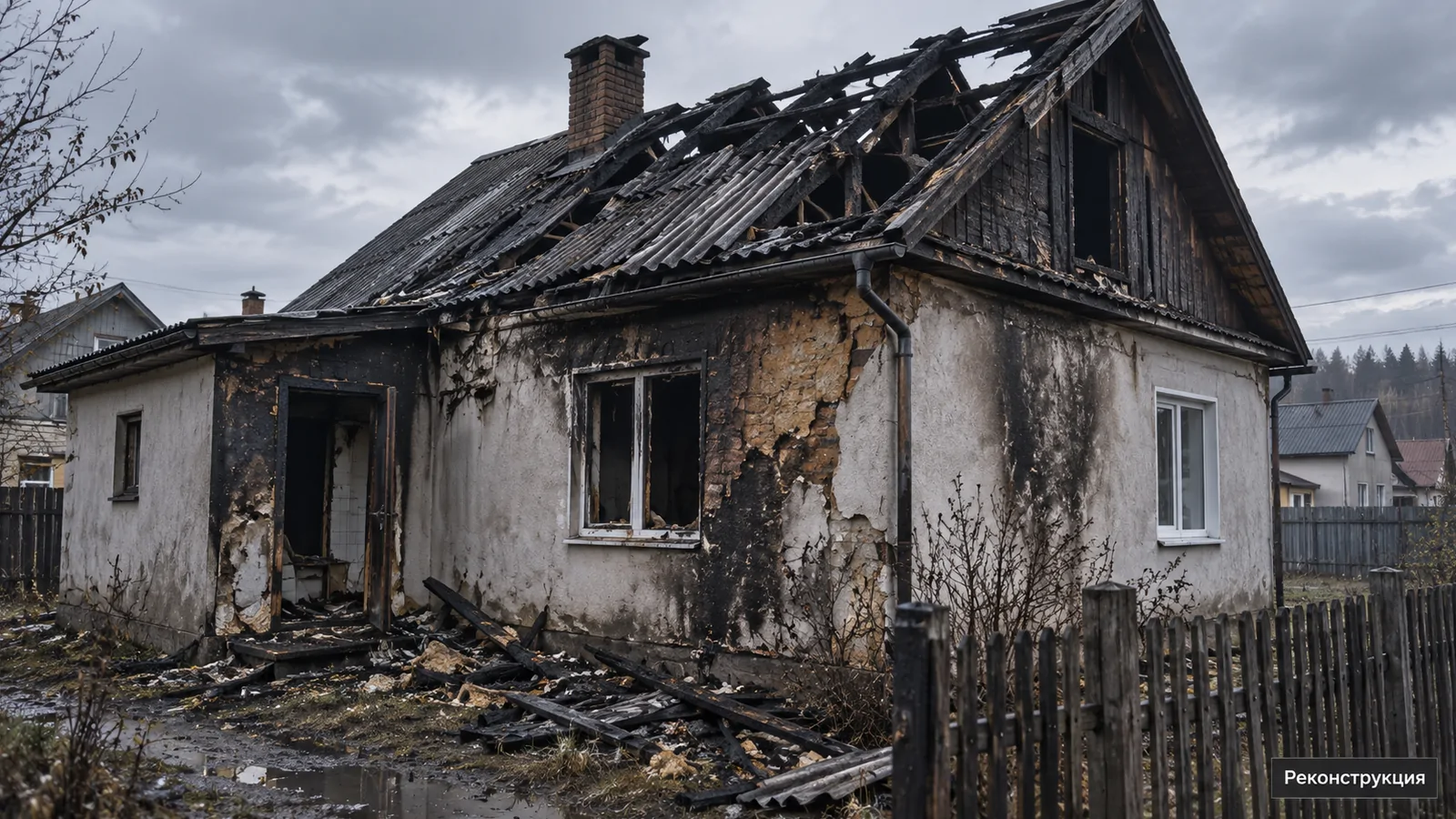 В Радищево огонь повредил жилой дом на улице Калинина