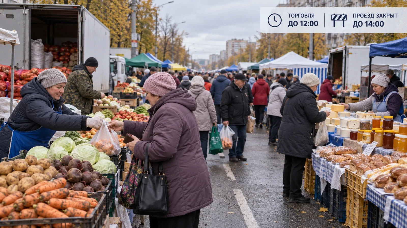 В Ульяновске на улице Минаева открылась большая продовольственная ярмарка